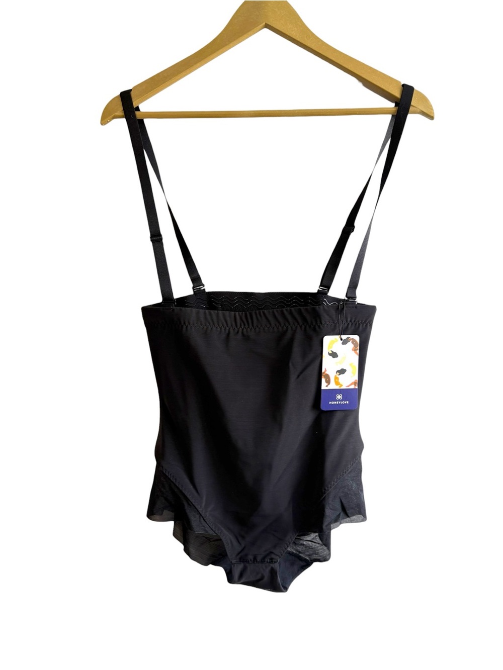 NEW Honeylove Size Medium Black Super Power Briefs With Straps Shapewear Neutral
